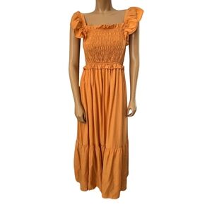 Moon River Orange Flowy Dress